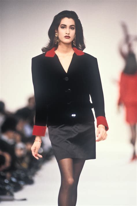 yasmeen ghauri ysl 1990|Yasmeen Ghauri walks the runway at the Yves Saint Laurent .